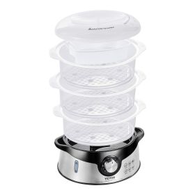 VEVOR Electric Food Steamer, 9.5Qt/9L Electric Vegetable Steamer with 3-Tier Stackable Trays