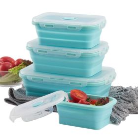 Reusable Pizza Storage Container with  Microwavable Serving Trays - Adjustable Pizza Slice Container to Organize & Save Space - BPA Free, Microwa (Color: Blue, size: 800ML)