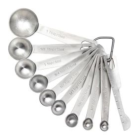 Measuring Spoons: U-Taste 18/8 Stainless Steel Measuring Spoons Set of 9 Piece: 1/16 tsp;  1/8 tsp;  1/4 tsp;  1/3 tsp;  1/2 tsp;  3/4 tsp;  1 tsp;  1 (type: 10 pieces)