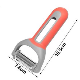 3 Pack Multi-function SCIENTIFIC DESIGN  Original Vegetable Fruit Peeler Carbon Steel Blade easily remove bad piece on potato with convenient pot (Color: Red)